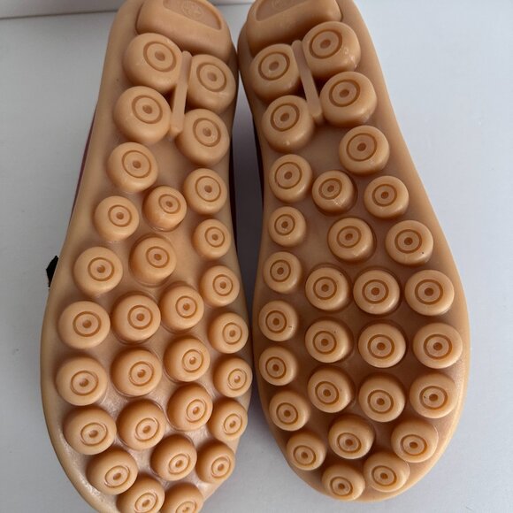 Womens Socofy SlipOn Shoes, Size 38, US7.5 Red Genuine Leather Driving Moccasins - Picture 4 of 8